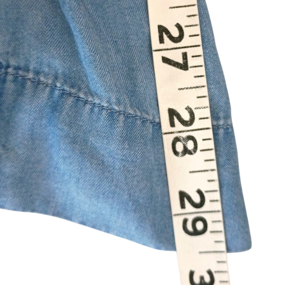 Torrid Womens Plus Size 22 Light Wash Blue Chambray Wide Leg Pleated Pants - Picture 13 of 14